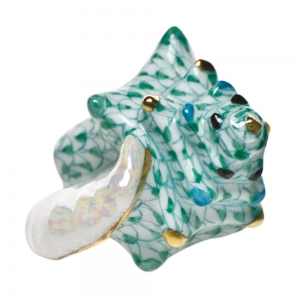 Herend Small Conch Shell Green