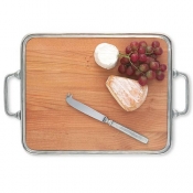 Cheese Tray W/Handles, Cherry Wood,  Large
