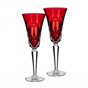 I Love Lismore I Love Lismore Red Toasting Flutes - Pair