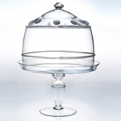 Isabella Large Cake Dome/Ped. Set