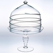 Amalia Large Cake Dome/Ped. Set