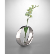 Globe Bud Vase w/Silk Orchid