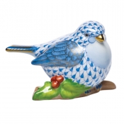Little Bird on Holly - Blue