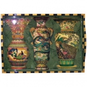 Annie Modica Asian Jar Green Large Tray