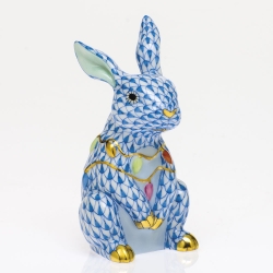 Herend Bunny with Christmas Lights
