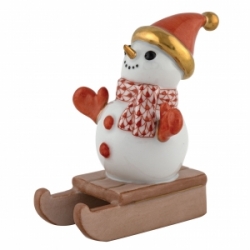 Herend Sledding Snowman