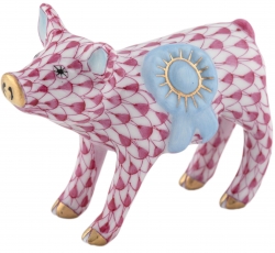 Herend Blue Ribbon Pig