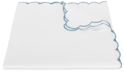 Matouk Dakota White/Hazy Blue