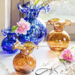 Vietri Hibiscus Glass Vases