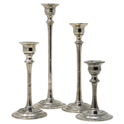 Arte Italica Pewter Candleholders & Hurricanes