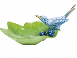 Herend Hummingbird on Leaf