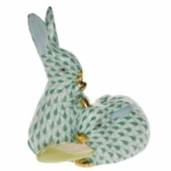 Herend Pair Of Rabbits w/Corn
