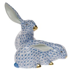 Herend Large Pair of Rabbits
