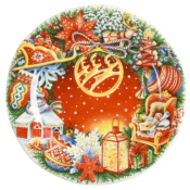 Gien 2021年クリスマス皿 約23cm Gien China _Gien Dinnerware_Gien Tableware