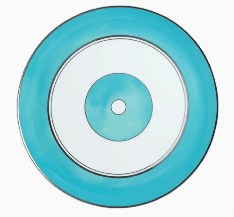 Raynaud Cristobal Turquoise Flat Cake Plate