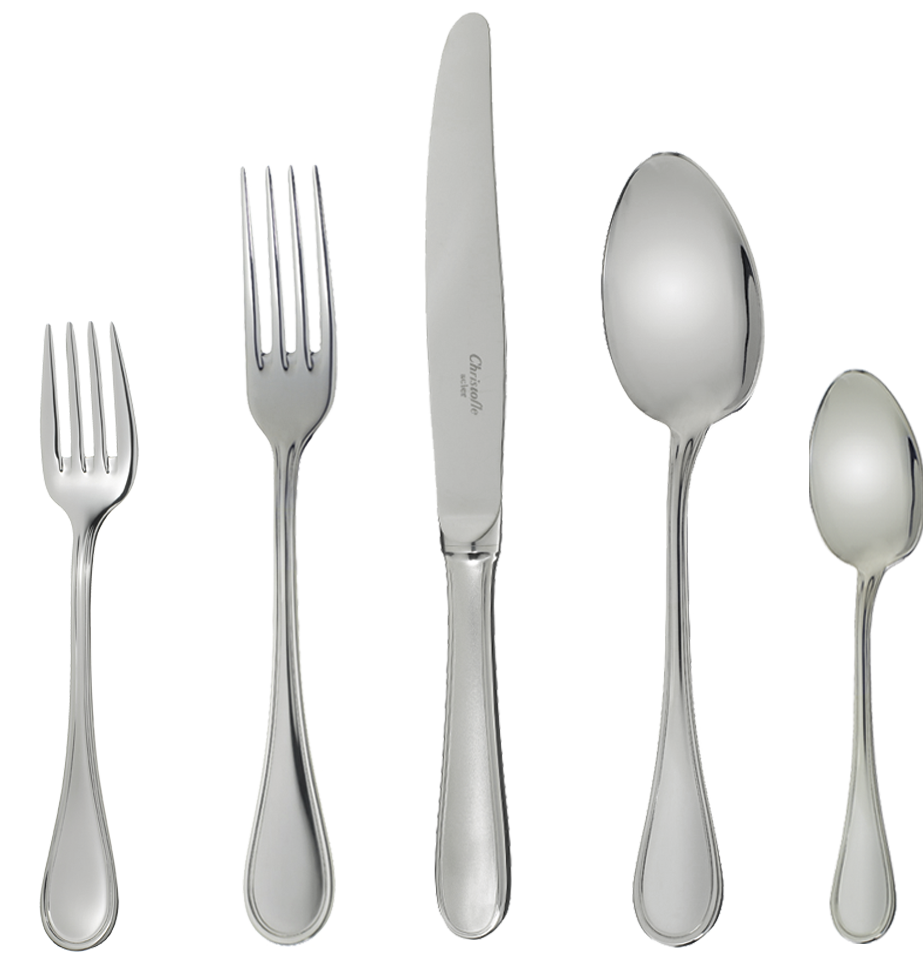 Christofle Albi Acier 5 Piece Setting_Christofle Albi Acier