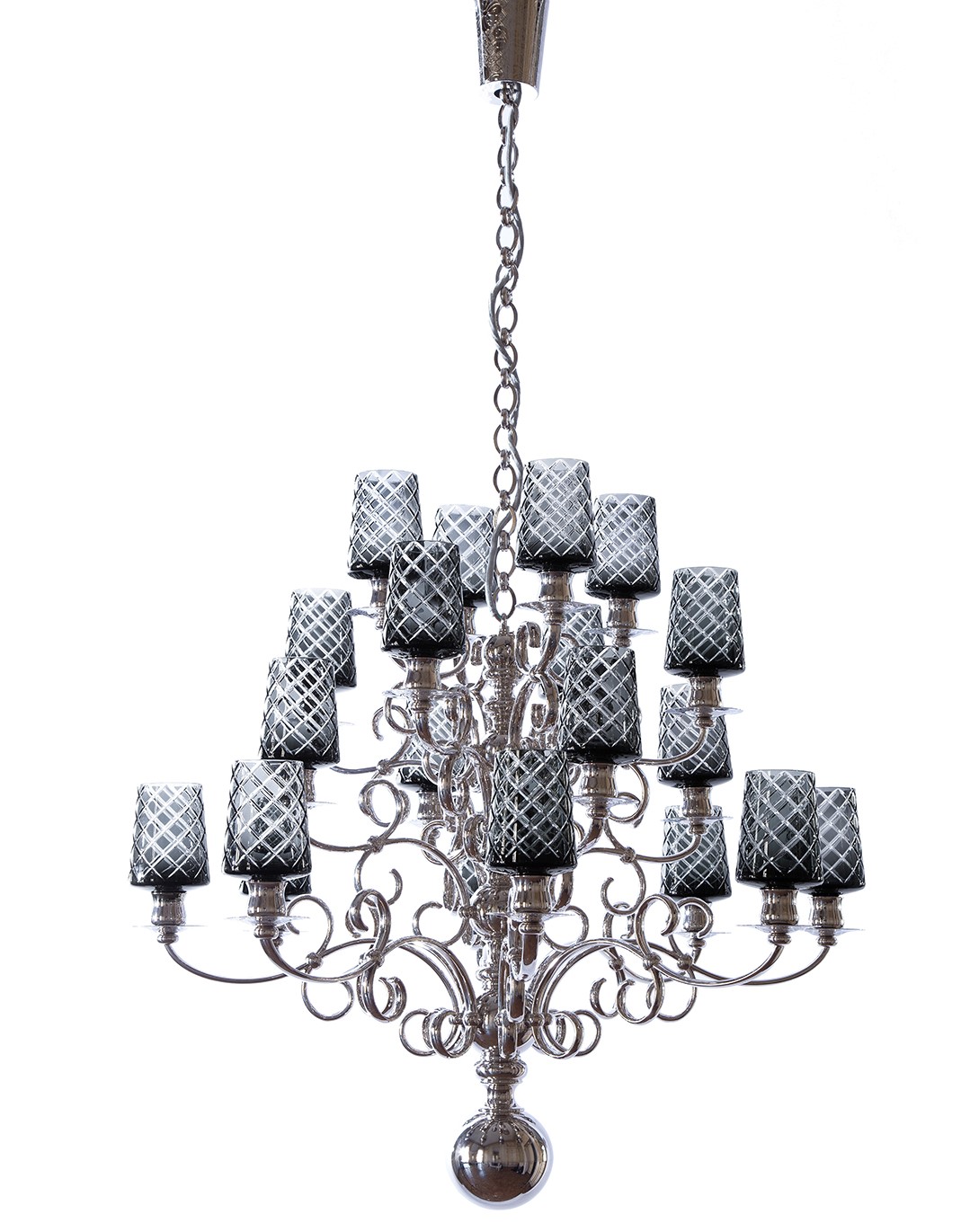 Christofle Jardin D Eden Chandelier 20 Light Black Shades