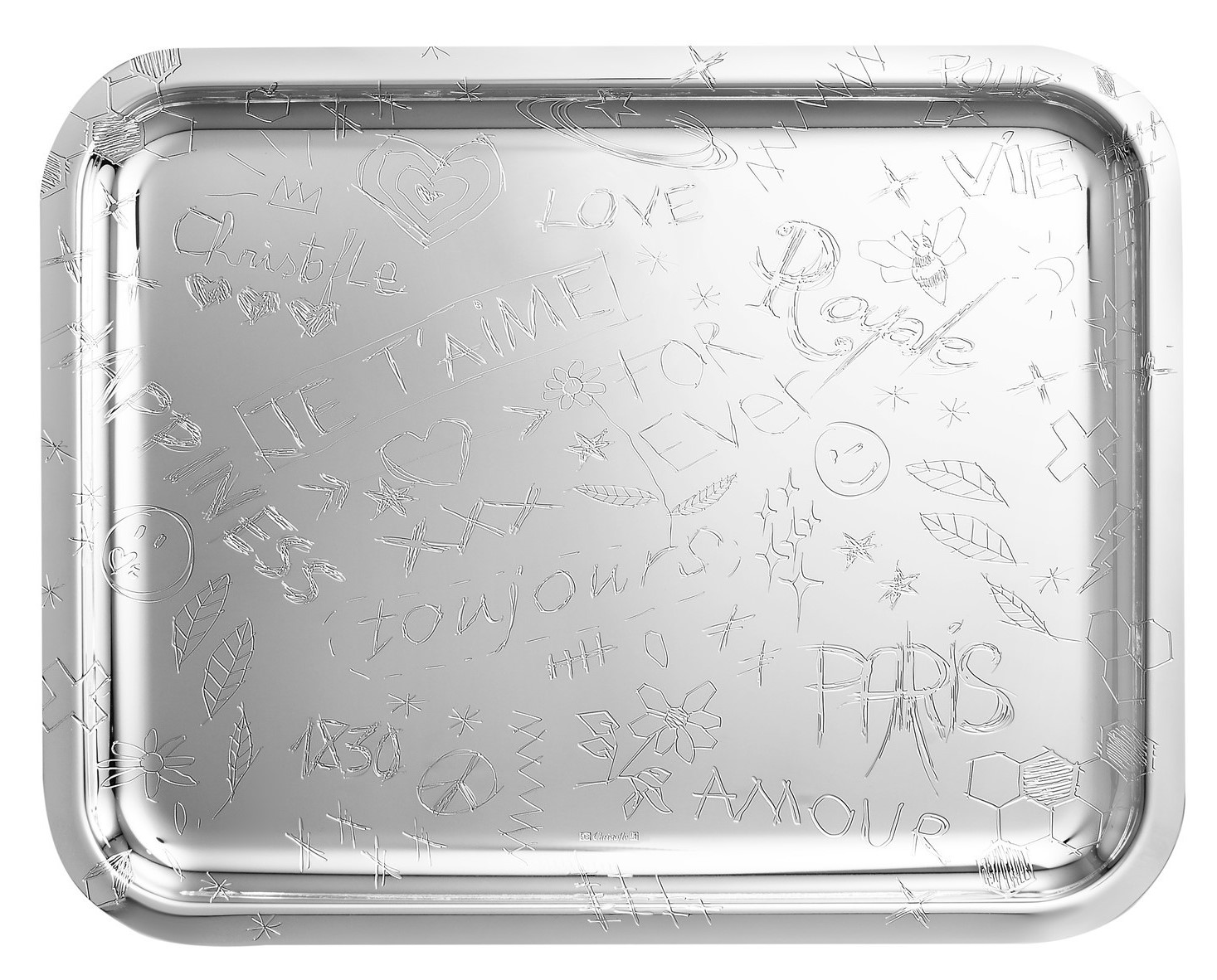 Christofle Graffiti Rectangular Tray - 14 x 11: Gien China-Juliska