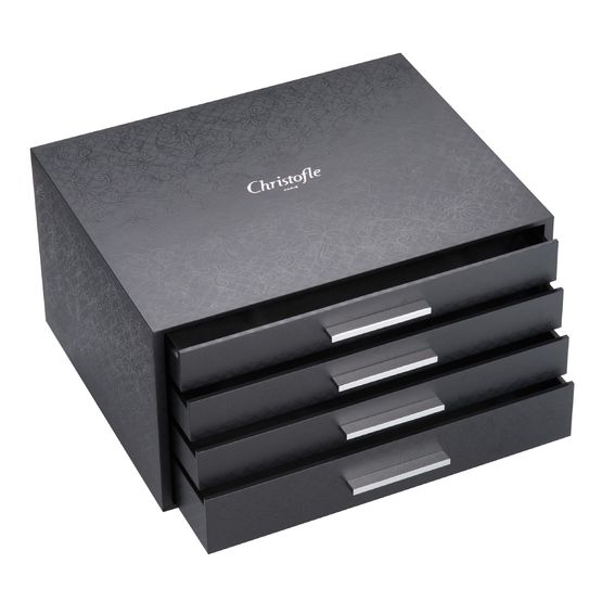 Christofle Jardin D'Eden Flatware Storage Black Chest