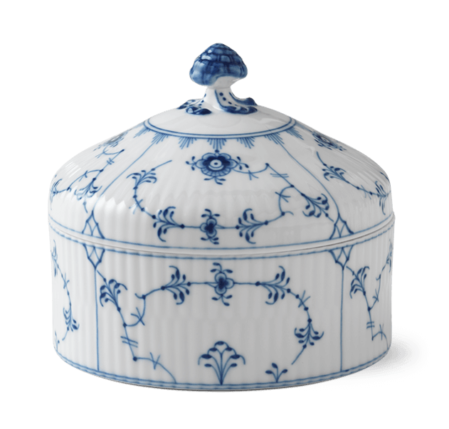 Blue Fluted Plain Small Round Bonbonniere