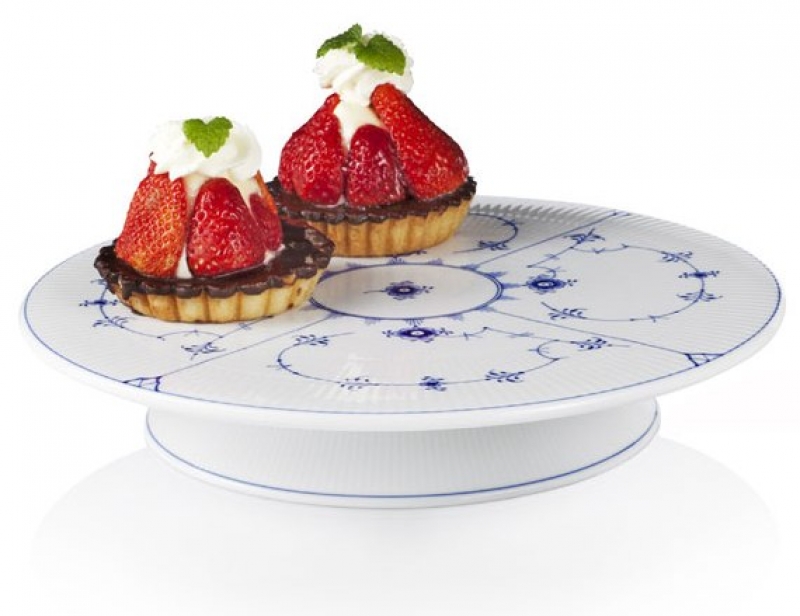 Royal Copenhagen Blue Fluted Plain Cake Plate