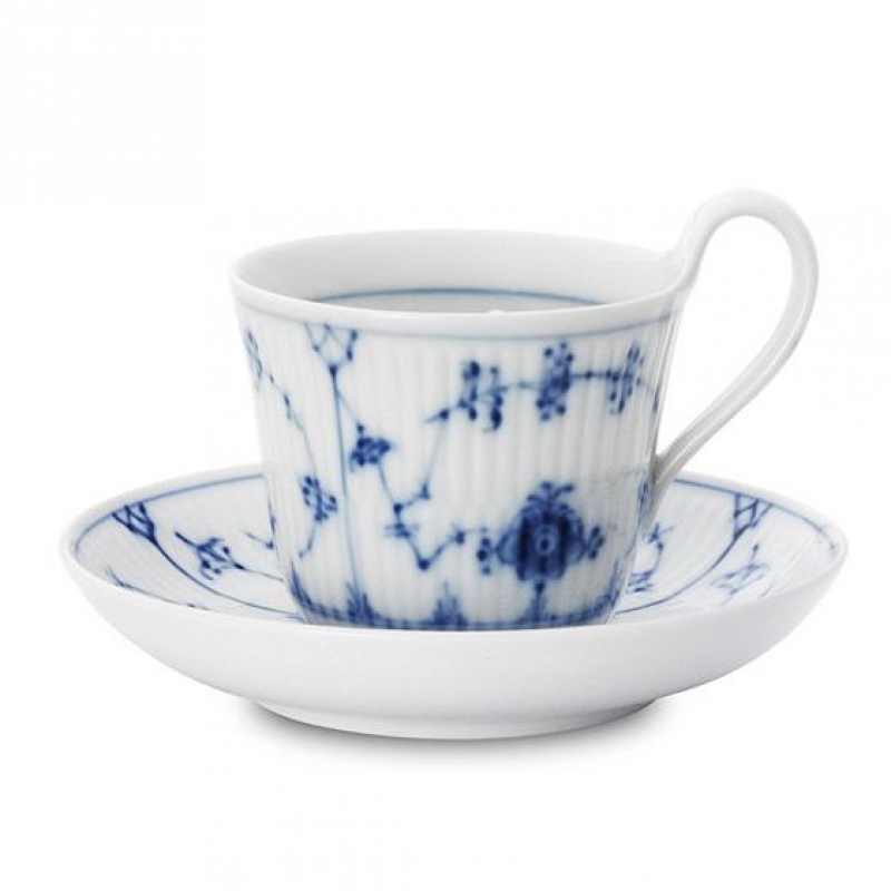 Royal Copenhagen Blue Fluted Plain Cup & Saucer