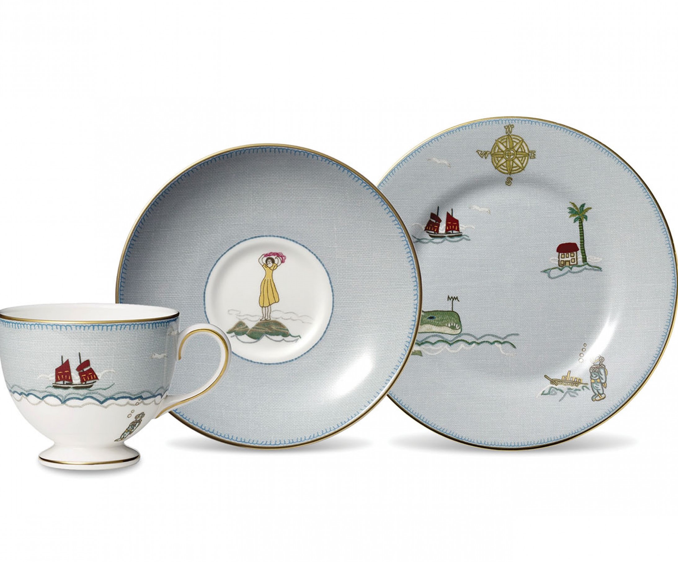 Wedgwood Sailors Farewell 3-Piece Tea Set_Wedgwood Sailors