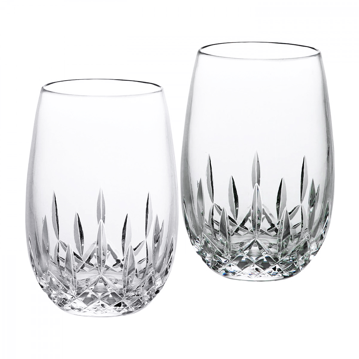Waterford Crystal Stemless Wine Glasses, PAIR