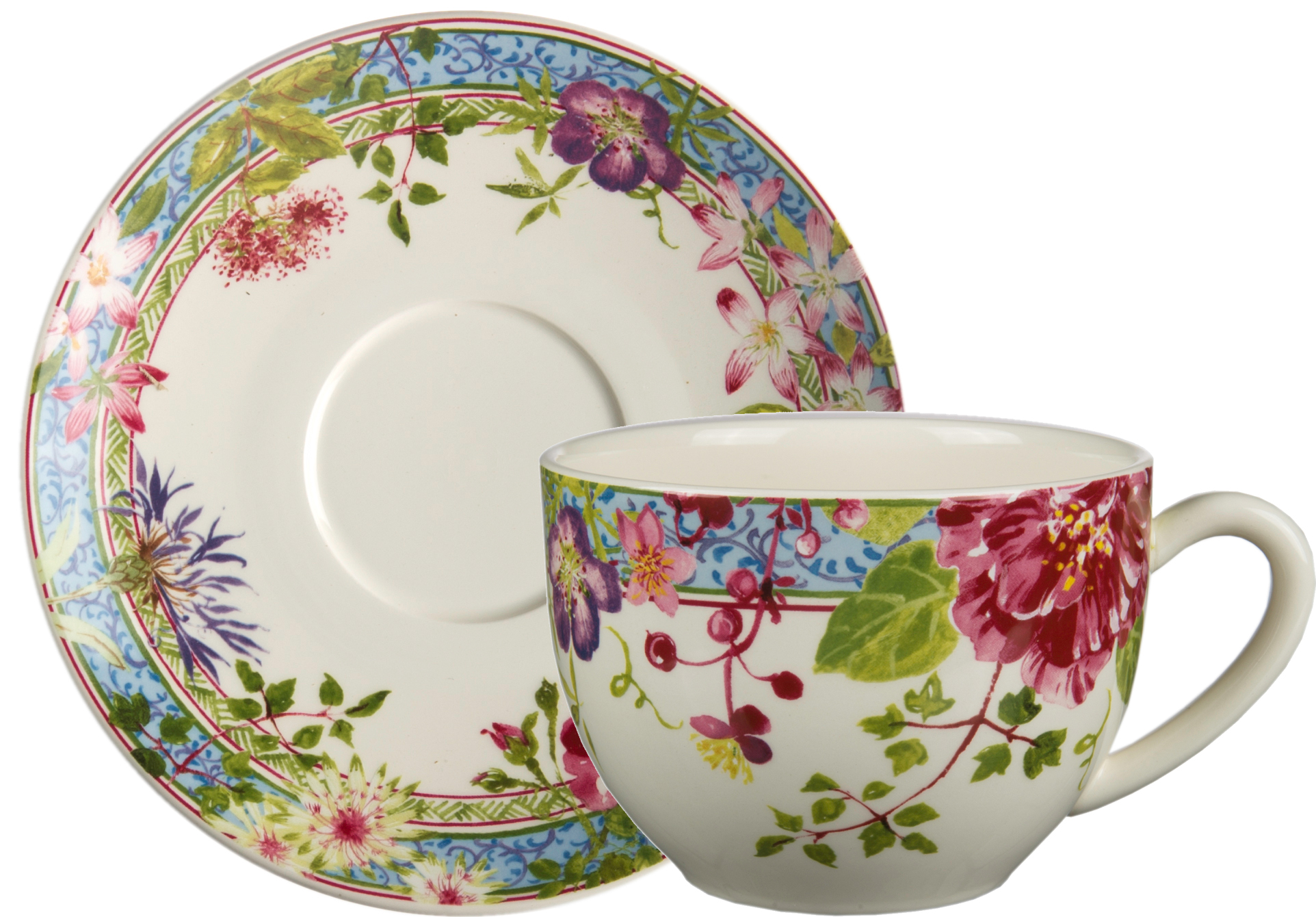 Gien Millefleurs Jumbo Cup & Saucer - 15 oz._Gien Millefleurs_Gien