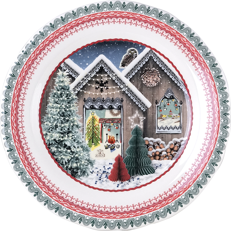 Gien 2023 Chalet Christmas Dessert Plate _2023 Gien Scandinavian