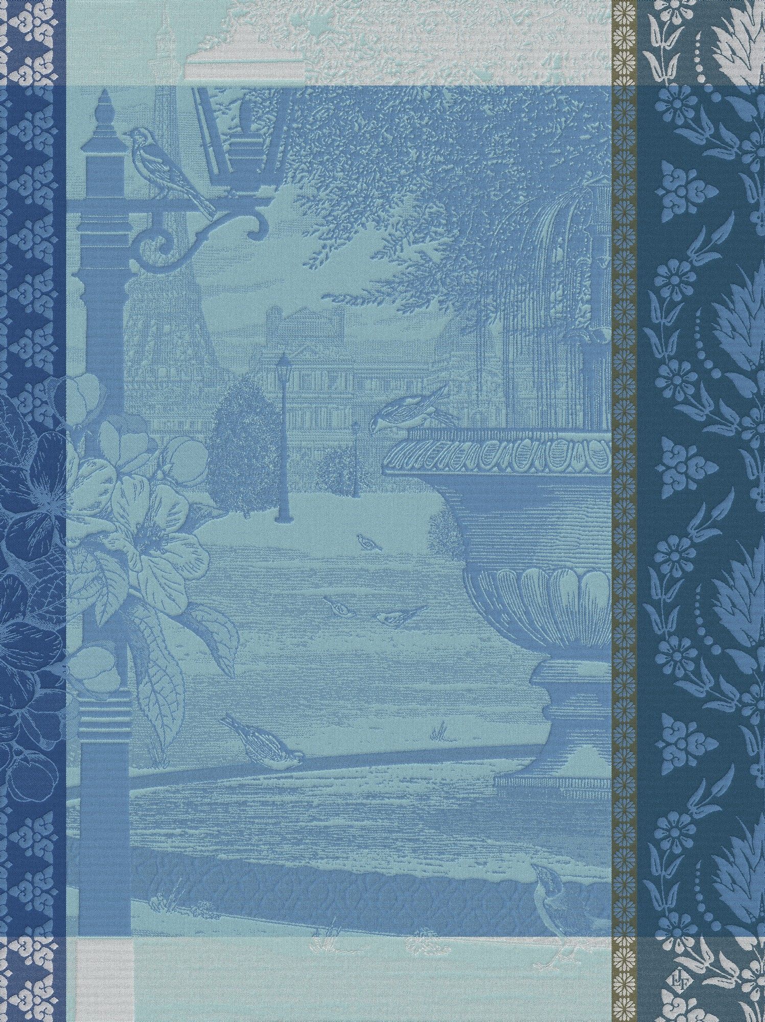 Le Jacquard Francais Jardin Parisien Blue Tea Towel Set 4_Le