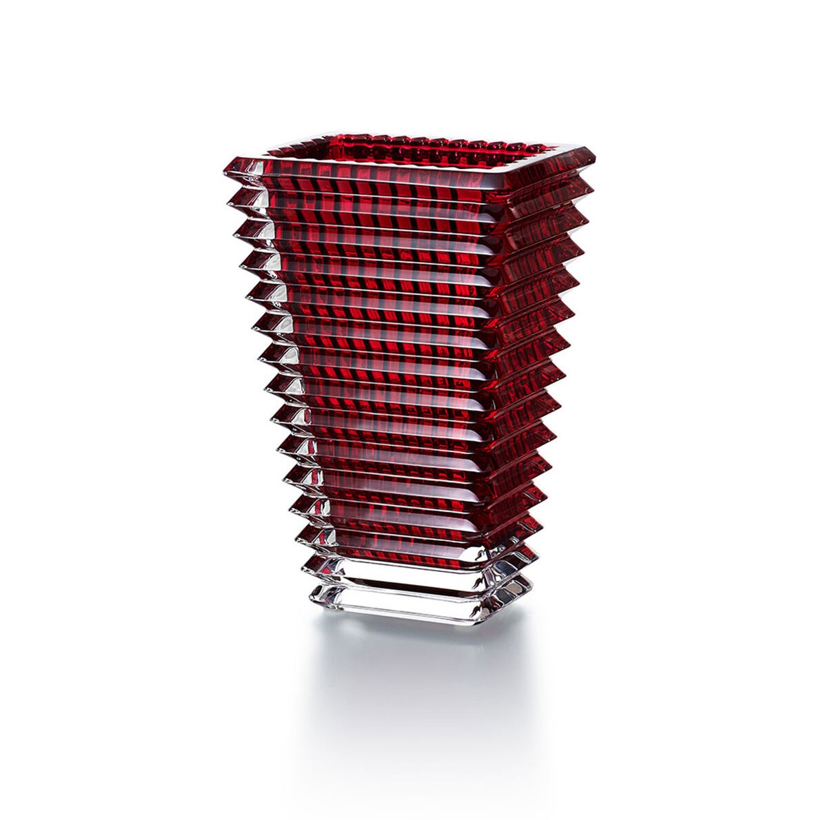 Baccarat Crystal Eye Vase Small Rectangular Red _Baccarat