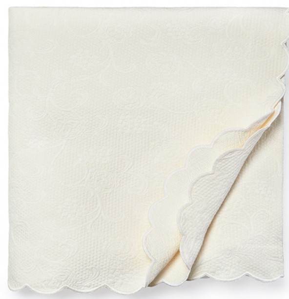 Sferra Alice Ivory Twin Blanket Cover 69X90