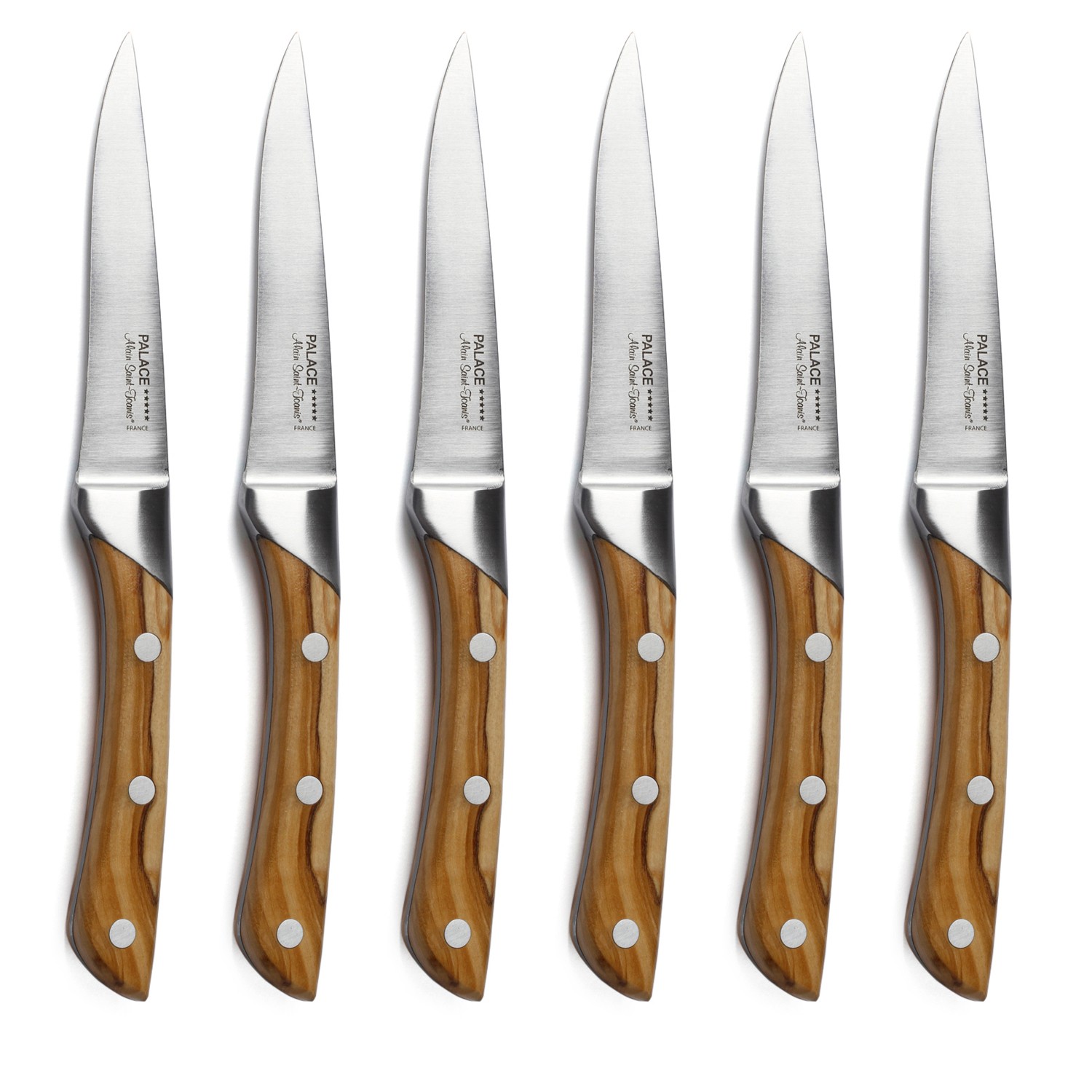 Alain Saint Joanis | Palace Steak Knives / Olivewood - Set 6 in Deluxe Box Olive by FX Dougherty Home & Gift