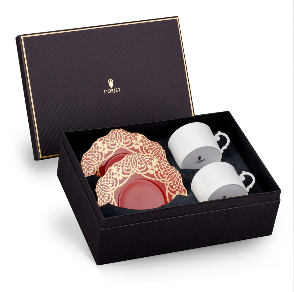 Up Of Saucer In Gift Box L Objet Alencon Tea Cup Saucer Gift Box Of 2