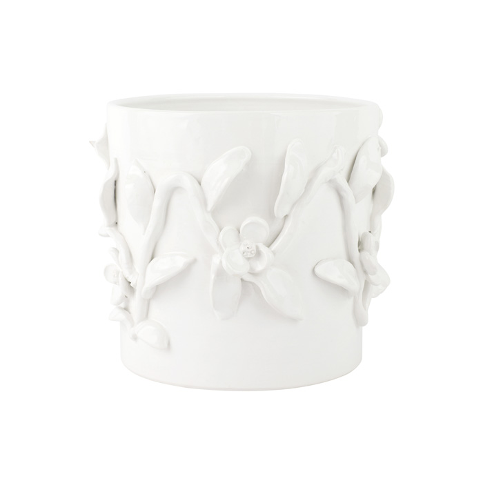 Bougainvillea Garden White Short Cachepot - Thumbnail 5