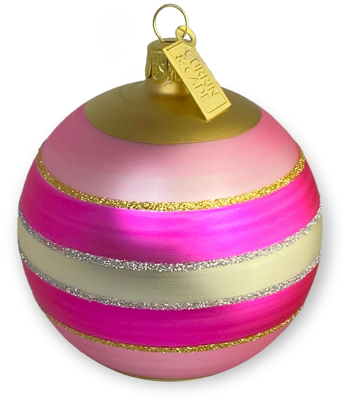 Currin + Cade Large Horizontal Stripes Ornament - Soft Pink  display picture 3