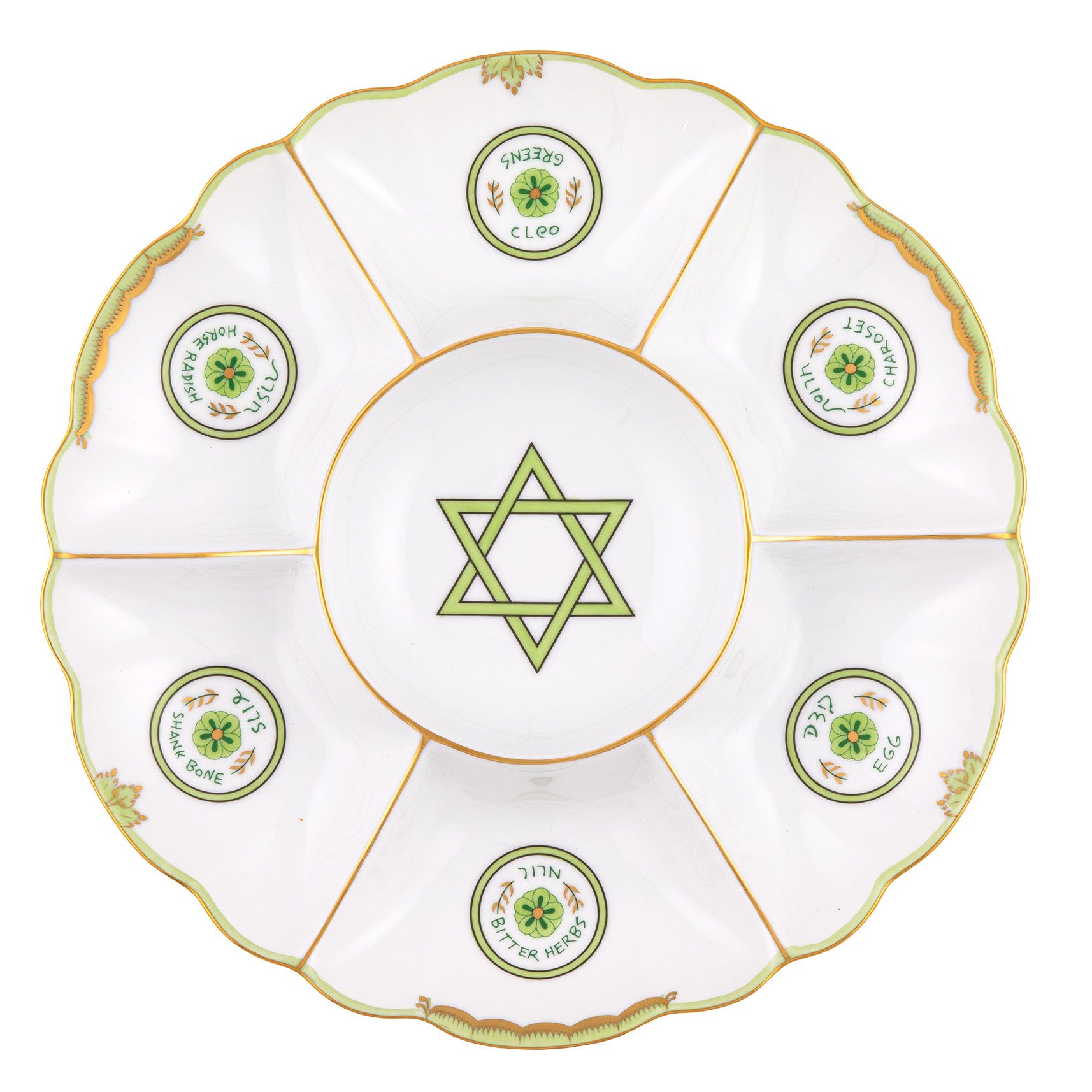 Herend Seder Plate Green_Herend Seder Plate_New Herend Seder Plate