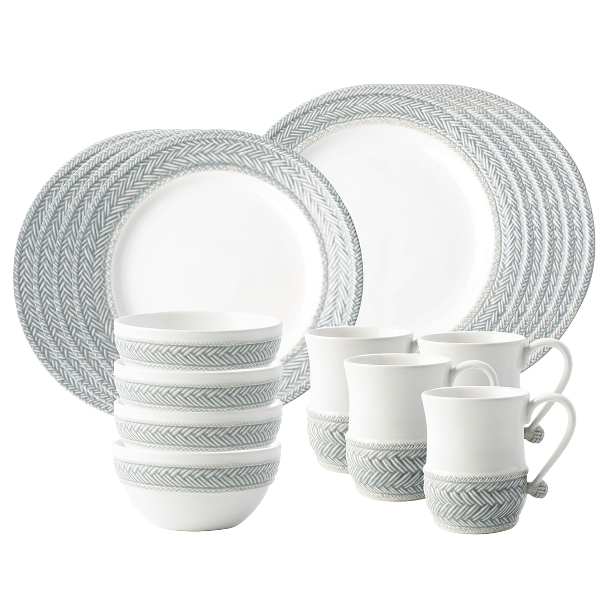 Juliska Le Panier Grey Mist 16 Piece Set_Juliska Le Panier Grey Mist