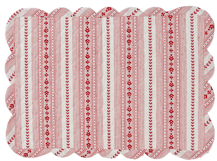 Juliska Quilted Cotton Placemat Villa Stripe