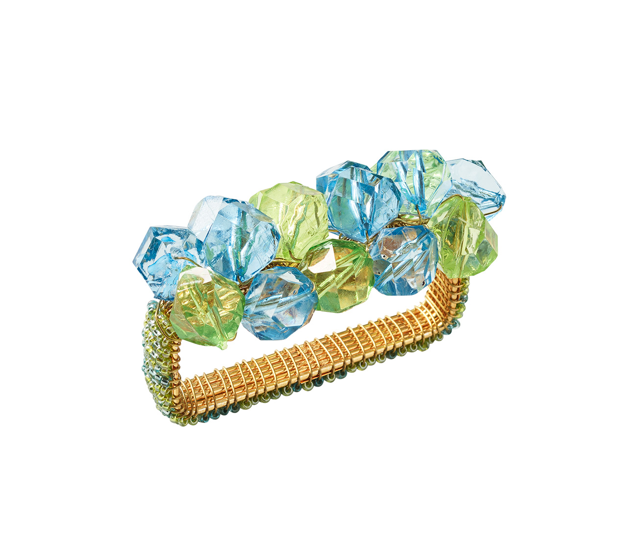 Pop Rocks Napkin Ring in Blue & Green