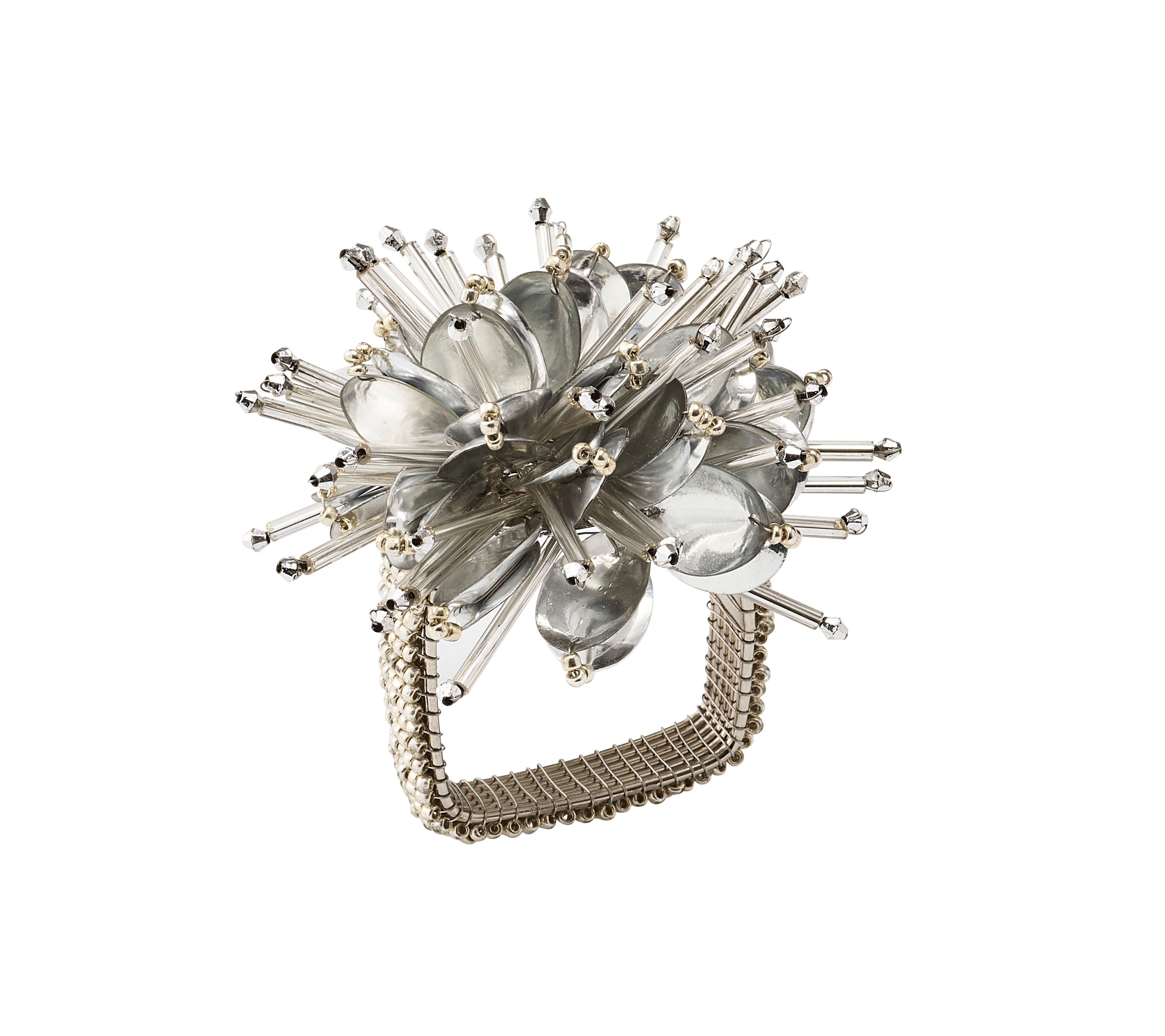 Kim Seybert Starburst Silver Napkin Ring Set 4 Kim Seybert Napkin