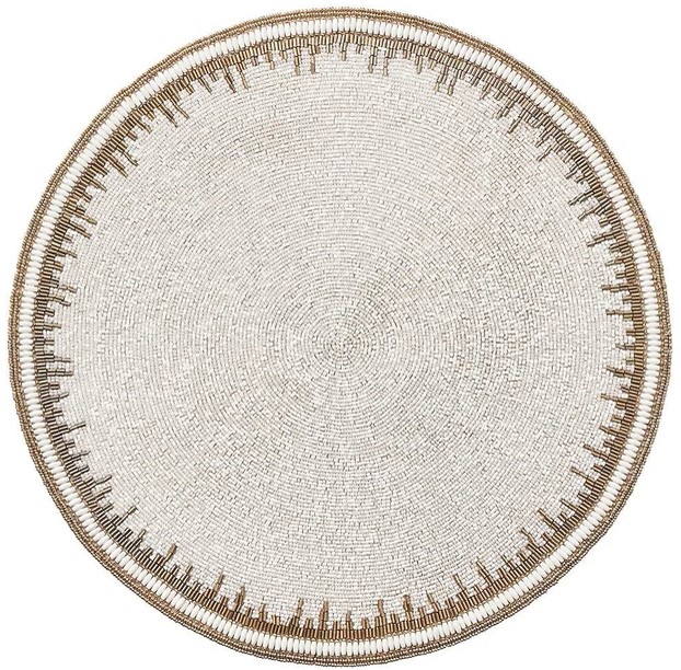 Kim Seybert Enamor Placemat White & Gold Set 4_Kim Seybert Place Mats