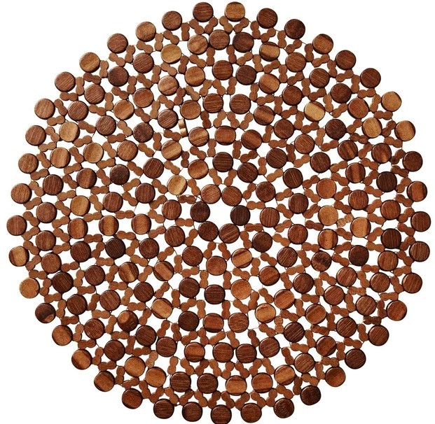 Kim Seybert Round Bamboo Placemat Brown Set 4 _Kim Seybert Round