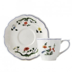 Gien Oiseaux de Paradis Tea Cup + Saucer - Set 2