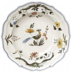 Gien Oiseaux De Paradis Rim Soup - 8 7/8"