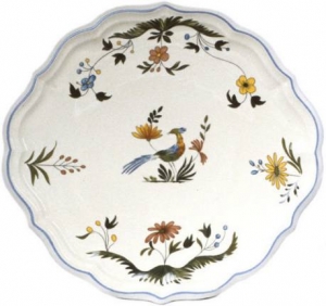 Gien Oiseaux De Paradis Cake Platter 12.5"