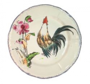Gien Grands Oiseaux Dessert Plate - Strutting Rooster