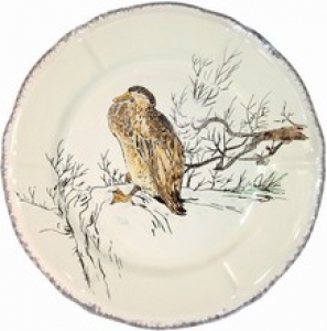 Gien Grands Oiseaux Dessert Plate - Brown Duck(Bernache)