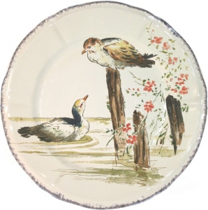 Gien Grands Oiseaux Dessert Plate - SARCELLES